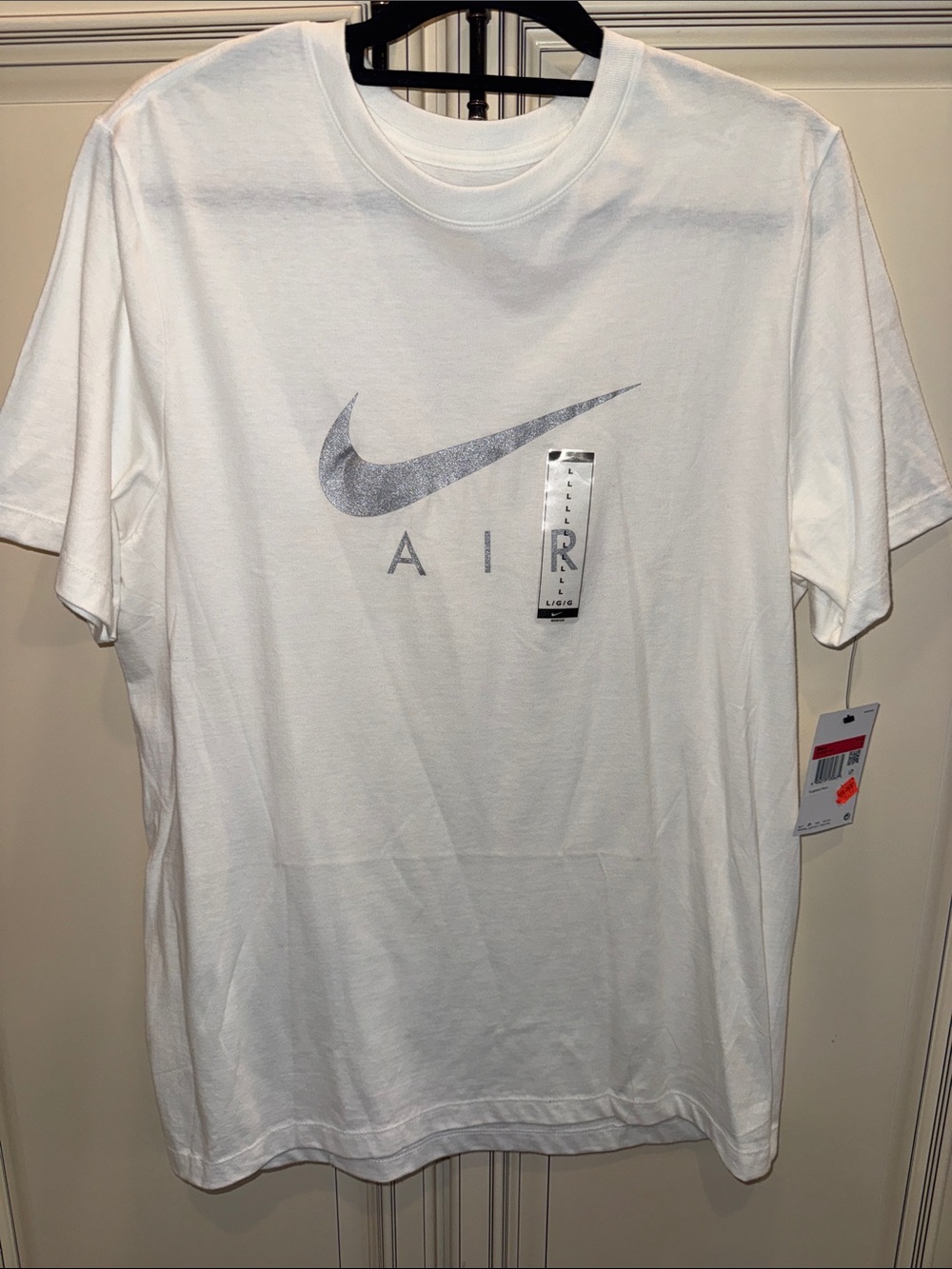 Nike Swoosh Air Men's T-Shirt White BV0626 100 Large 100% Cotton New With tag